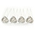 Bridal/ Wedding/ Prom/ Party Set Of 4 Rhodium Plated Crystal Simulated Pearl Flower Hair Pins - view 9