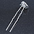 Bridal/ Wedding/ Prom/ Party Set Of 4 Rhodium Plated Crystal Simulated Pearl Flower Hair Pins - view 7