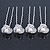 Bridal/ Wedding/ Prom/ Party Set Of 4 Rhodium Plated Crystal Simulated Pearl Flower Hair Pins - view 4