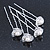 Bridal/ Wedding/ Prom/ Party Set Of 4 Rhodium Plated Crystal Simulated Pearl Flower Hair Pins - view 10