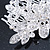 Bridal/ Wedding/ Prom/ Party Rhodium Plated Clear Austrian Crystal Floral Side Hair Comb - 8cm Width - view 4