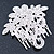 Bridal/ Wedding/ Prom/ Party Rhodium Plated Clear Austrian Crystal Floral Side Hair Comb - 8cm Width - view 6