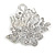 Bridal/ Wedding/ Prom/ Party Rhodium Plated Clear Austrian Crystal Floral Side Hair Comb - 8cm Width - view 9