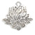Bridal/ Wedding/ Prom/ Party Rhodium Plated Clear Austrian Crystal Floral Side Hair Comb - 8cm Width - view 10
