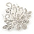 Bridal/ Wedding/ Prom/ Party Rhodium Plated Clear Austrian Crystal Floral Side Hair Comb - 8cm Width - view 8