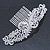 Statement Bridal/ Wedding/ Prom/ Party Rhodium Plated Clear Austrian Crystal Double Feather Side Hair Comb - 16cm W - view 7