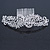 Statement Bridal/ Wedding/ Prom/ Party Rhodium Plated Clear Austrian Crystal Double Feather Side Hair Comb - 16cm W - view 3