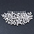 Statement Bridal/ Wedding/ Prom/ Party Rhodium Plated Clear Austrian Crystal, Glass Pearl Floral Side Hair Comb - 12cm Width - view 9