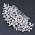 Statement Bridal/ Wedding/ Prom/ Party Rhodium Plated Clear Austrian Crystal, Glass Pearl Floral Side Hair Comb - 12cm Width - view 10