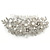 Statement Bridal/ Wedding/ Prom/ Party Rhodium Plated Clear Austrian Crystal, Glass Pearl Floral Side Hair Comb - 12cm Width - view 7