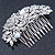 Bridal/ Wedding/ Prom/ Party Rhodium Plated Clear Crystal Rose Flower Hair Comb - 85mm - view 6