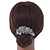 Bridal/ Wedding/ Prom/ Party Rhodium Plated Clear Crystal Rose Flower Hair Comb - 85mm - view 4