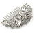 Bridal/ Wedding/ Prom/ Party Rhodium Plated Clear Crystal Rose Flower Hair Comb - 85mm - view 2