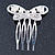 Small Bridal/ Wedding/ Prom/ Party Rhodium Plated Clear Crystal, Pearl Butterfly Hair Comb - 45mm - view 6
