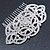 Bridal/ Wedding/ Prom/ Party Art Deco Style Rhodium Plated Austrian Crystal Hair Comb - 95mm W - view 3