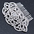 Bridal/ Wedding/ Prom/ Party Art Deco Style Rhodium Plated Austrian Crystal Hair Comb - 95mm W - view 8