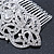 Bridal/ Wedding/ Prom/ Party Art Deco Style Rhodium Plated Austrian Crystal Hair Comb - 95mm W - view 4