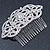 Bridal/ Wedding/ Prom/ Party Art Deco Style Rhodium Plated Austrian Crystal Hair Comb - 95mm W - view 5