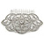 Bridal/ Wedding/ Prom/ Party Art Deco Style Rhodium Plated Austrian Crystal Hair Comb - 95mm W - view 9
