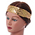 Retro/ Disco Gold Sequin Wide Elastic Headband/ Headwrap - view 2