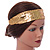 Retro/ Disco Gold Sequin Wide Elastic Headband/ Headwrap - view 3
