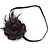Black Silk Rose Flower with Feather Elastic Headband/ Headwrap - view 6