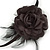 Black Silk Rose Flower with Feather Elastic Headband/ Headwrap - view 4