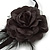 Black Silk Rose Flower with Feather Elastic Headband/ Headwrap - view 7