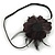 Black Silk Rose Flower with Feather Elastic Headband/ Headwrap - view 5
