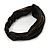 Black Stripy Fabric Wide Elastic Headband/ Headwrap - view 4