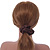 Chocolate Brown With Gold Stripes Hair Scrunchie - view 2
