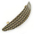 Large Oval Gold Dotted Barrette Hair Clip Grip In Matter Gold Tone - 105mm Across - view 4