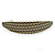 Large Oval Gold Dotted Barrette Hair Clip Grip In Matter Gold Tone - 105mm Across - view 7