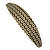 Large Oval Gold Dotted Barrette Hair Clip Grip In Matter Gold Tone - 105mm Across