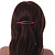 Oval Deep Pink Acrylic Hair Slide - 90mm Across - view 3