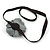 Black Leather Poppy Flower Elastic Headband/ Headwrap - view 4