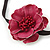 Red Leather Poppy Flower Elastic Headband/ Headwrap - view 3