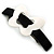 Black/ White Acrylic Butterfly Barrette Hair Clip Grip (Silver Tone) - 90mm Across - view 2