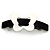 Black/ White Acrylic Butterfly Barrette Hair Clip Grip (Silver Tone) - 90mm Across - view 4