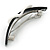Black/ White Acrylic Butterfly Barrette Hair Clip Grip (Silver Tone) - 90mm Across - view 5