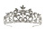 Statement Bridal/ Wedding/ Prom Rhodium Plated Austrian Crystal, Glass Pearl Leaf Tiara