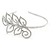Bridal/ Wedding/ Prom Rhodium Plated Clear Crystal Leaf Tiara Headband - view 5