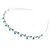 Bridal/ Wedding/ Prom Rhodium Plated Clear/ Sky Blue Crystal Tiara Headband