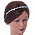 Bridal/ Wedding/ Prom Rhodium Plated Clear/ Sky Blue Crystal Tiara Headband - view 2