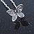 Bridal/ Wedding/ Prom/ Party Set Of 6 Rhodium Plated Crystal 'Butterfly' Hair Pins - view 4