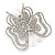 Bridal/ Prom/ Wedding/ Party Rhodium Plated Clear Austrian Crystal Butterfly Side Hair Comb - 55mm W - view 10