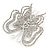 Bridal/ Prom/ Wedding/ Party Rhodium Plated Clear Austrian Crystal Butterfly Side Hair Comb - 55mm W - view 11