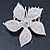 Bridal/ Prom/ Wedding/ Party Rhodium Plated Clear Austrian Crystal Daisy Flower Side Hair Comb - 7cm Width - view 6
