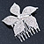 Bridal/ Prom/ Wedding/ Party Rhodium Plated Clear Austrian Crystal Daisy Flower Side Hair Comb - 7cm Width - view 5