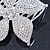 Bridal/ Prom/ Wedding/ Party Rhodium Plated Clear Austrian Crystal Daisy Flower Side Hair Comb - 7cm Width - view 4